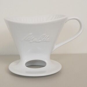 Melitta Ceramic Pour Over Coffee Maker Manual Single Hole White Porcelain Italy